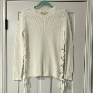 Michael Michael Kors White Sweater with grommet detail size M